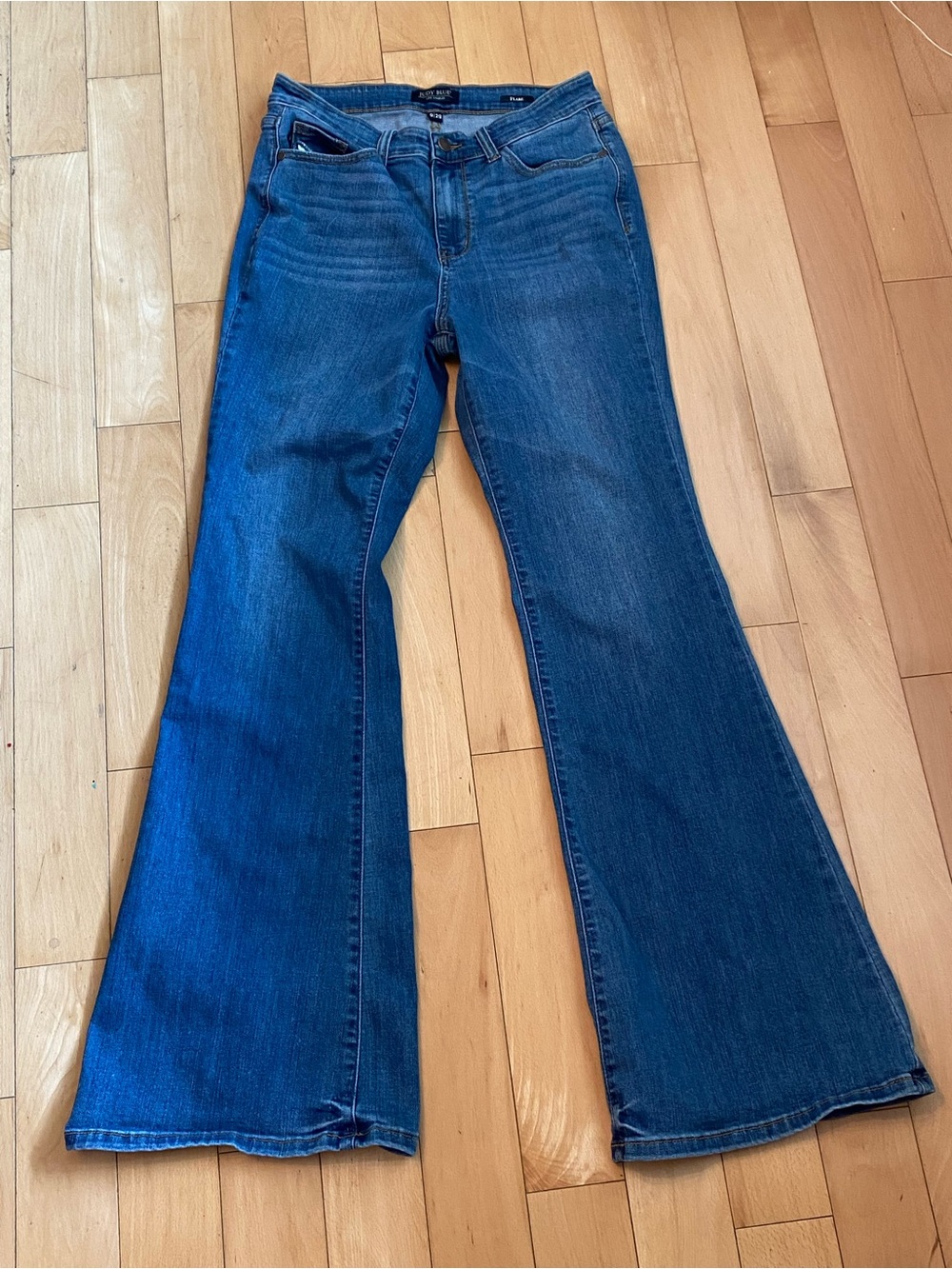 Judy Blue Flare Jeans Womens Size 9/29 Medium Stretch High Rise Boho Bell Bottom